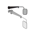Picture of K&M Mfg Mirror Kit for Case IH 5100-5200-89-CX-MX/New Holland T8000-TG Tractors | Right-Hand | Black