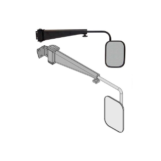 Picture of K&M Mfg Mirror Kit for Case IH 5100-5200-89-CX-MX/New Holland T8000-TG Tractors | Right-Hand | Black