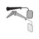 Picture of K&M Mfg Mirror Kit for Case IH Maxxum Series Tractors | Right-Hand | Black Powder Coat