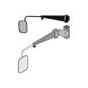Picture of K&M Mfg Mirror Kit for International Harvester 86-88 Series Tractors | LH or RH | Black Powder Coat