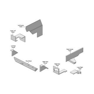 Picture of K&M Mfg Lower Cab Kit for John Deere 55 Utility Series Tractors | Multi-Brown Vinyl
