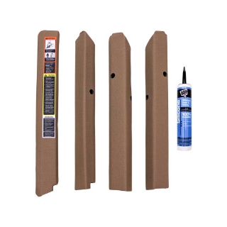 Picture of K&M Mfg Qwik Fit Corner Post Kit for John Deere 55-60 Series Tractors | Brown Vinyl