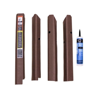 Picture of K&M Mfg Qwik Fit Corner Post Kit for John Deere 2040-3150 Utility Series Tractors | Brown Vinyl