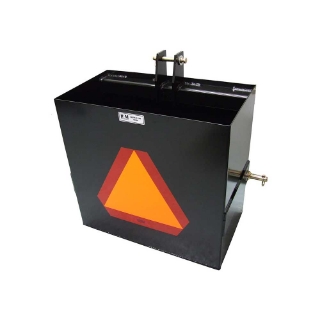 Picture of K&M Mfg 3-Point Hitch Ballast Box | Category 1 | 25.5-In. x 24-In. x 13.88-In. | Black Powder Coat