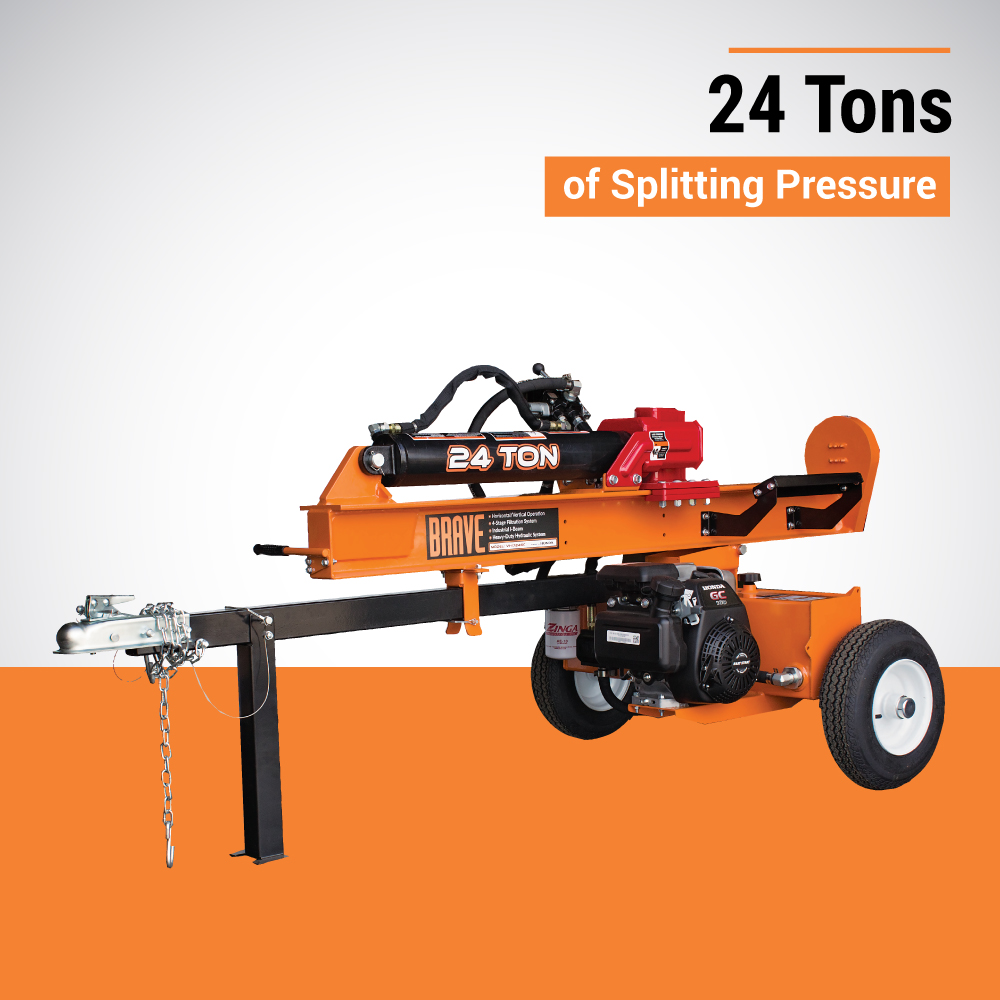 Brave Log Splitter | 24 Ton | Vertical/Horizontal | Honda GC160