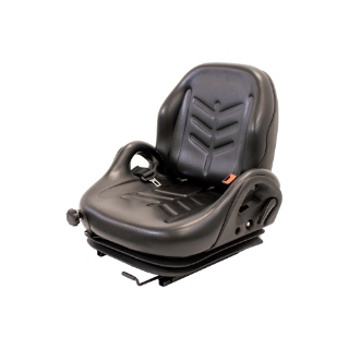 Picture of Uni Pro 55 Forklift Seat With Suspension | Black Vinyl | Orange Seatbelt