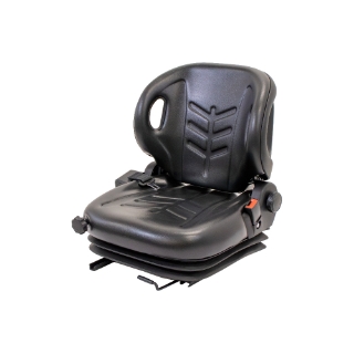 Picture of Uni Pro 57 Forklift Seat With Suspension | Black Vinyl | Orange Seatbelt