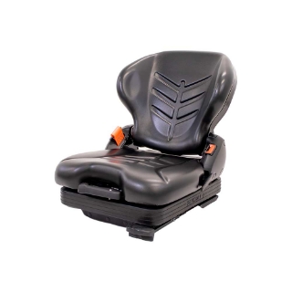 Picture of Uni Pro 437 Forklift Seat With Suspension | Black Vinyl | Orange Seatbelt
