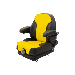 Picture of Uni Pro | Low Profile Seat and Mechanical Suspension | Armrests | Black/Yellow Vinyl | GWG311577